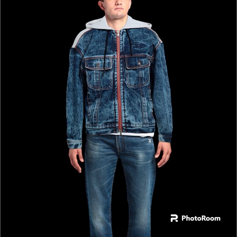 Diesel denim jacket orange zipper UNISEX